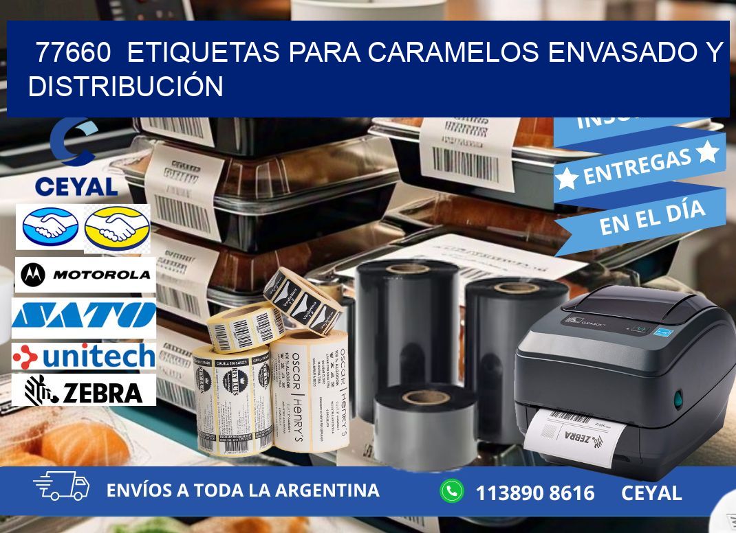 77660  ETIQUETAS PARA CARAMELOS ENVASADO Y DISTRIBUCIÓN