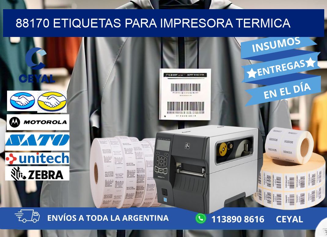 88170 ETIQUETAS PARA IMPRESORA TERMICA