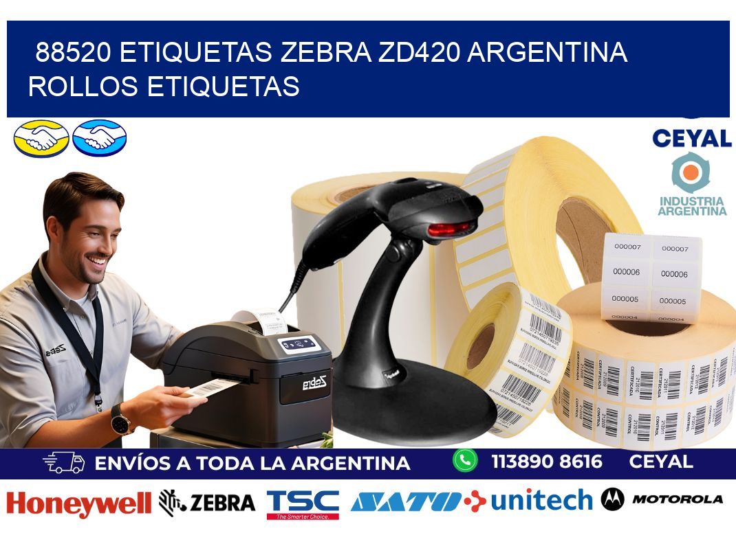 88520 etiquetas zebra zd420 argentina ROLLOS ETIQUETAS