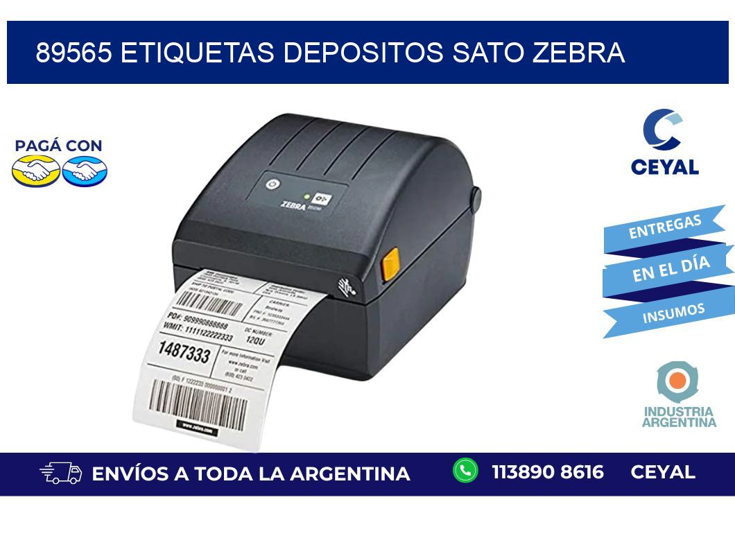 89565 ETIQUETAS DEPOSITOS SATO ZEBRA