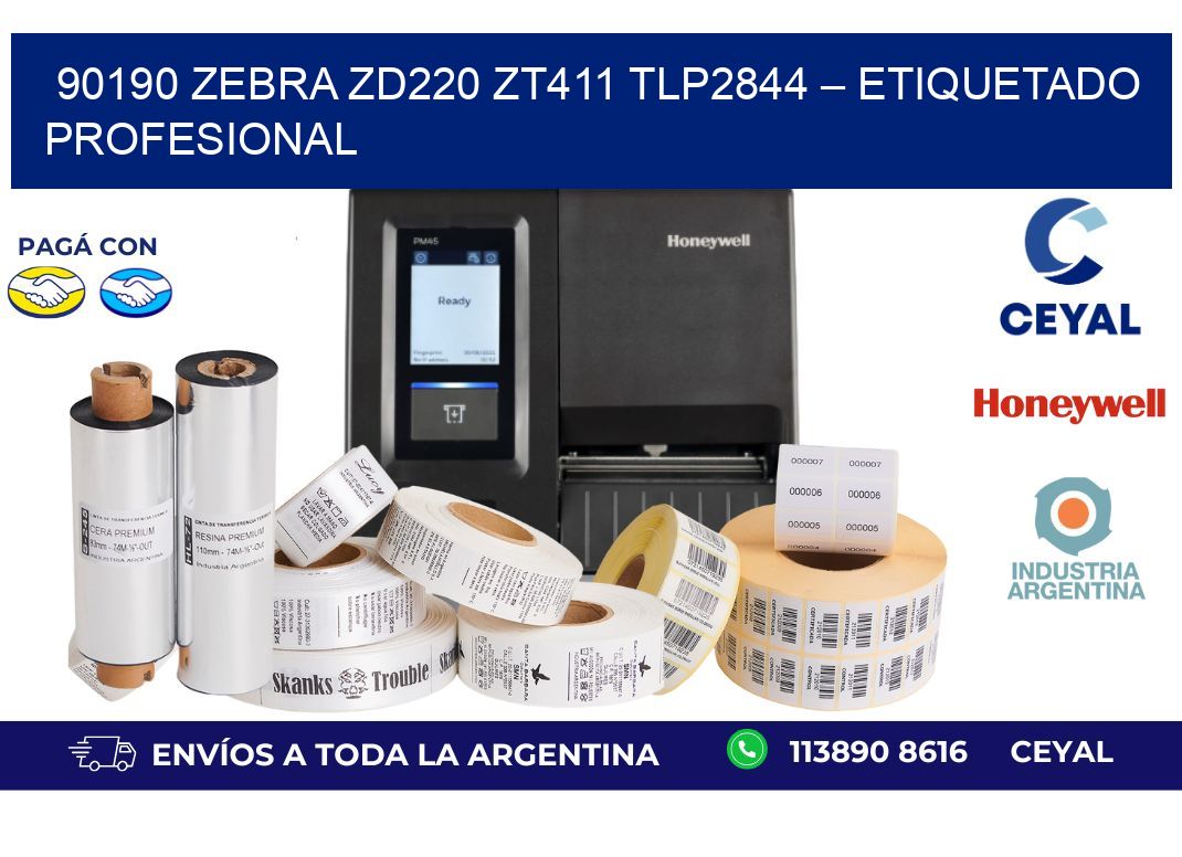90190 Zebra ZD220 ZT411 TLP2844 – Etiquetado Profesional