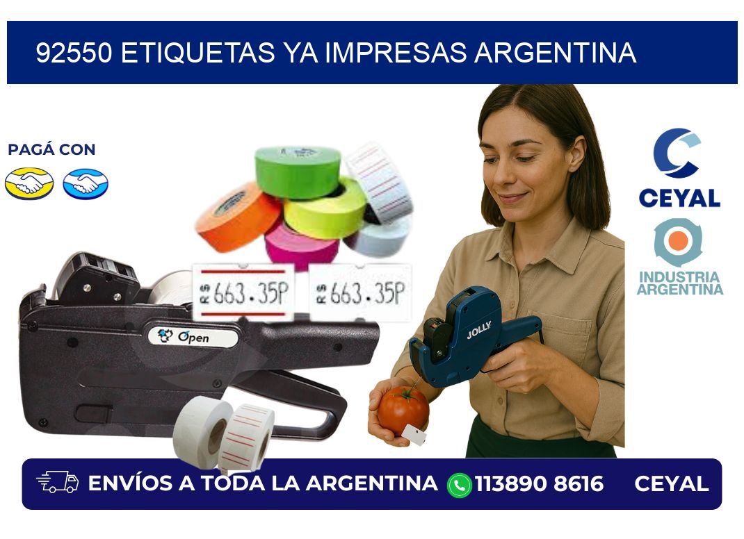 92550 ETIQUETAS YA IMPRESAS ARGENTINA