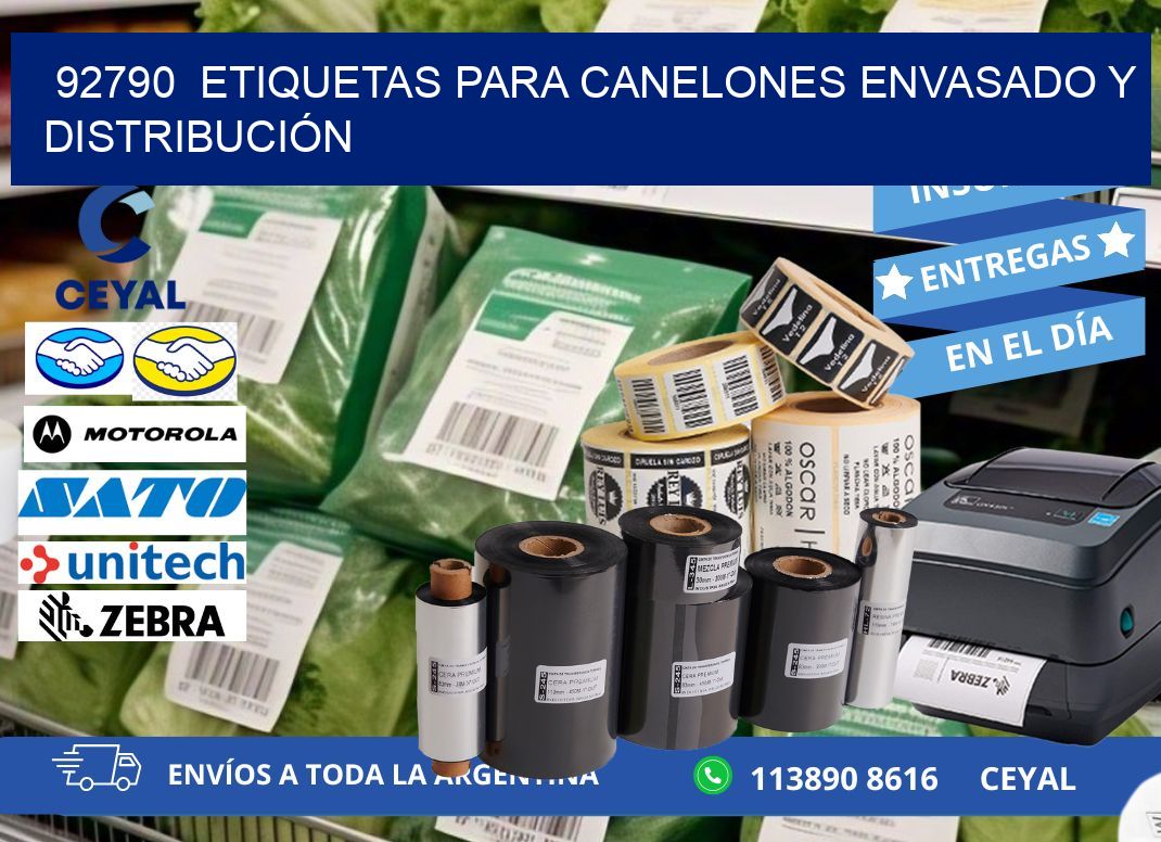 92790  ETIQUETAS PARA CANELONES ENVASADO Y DISTRIBUCIÓN