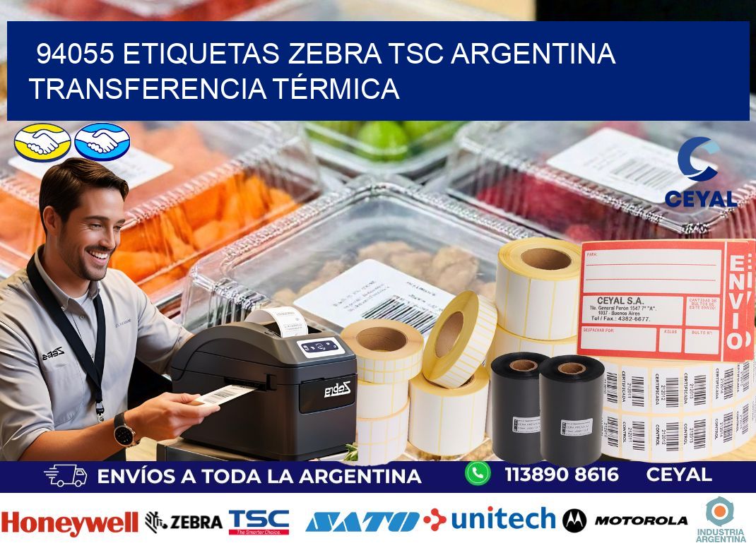 94055 etiquetas zebra tsc argentina TRANSFERENCIA TÉRMICA