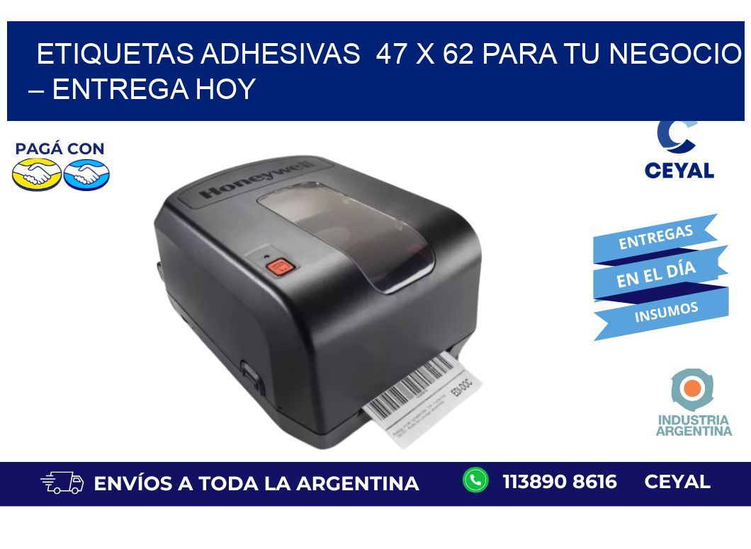 Etiquetas Adhesivas  47 x 62 para Tu Negocio – Entrega Hoy
