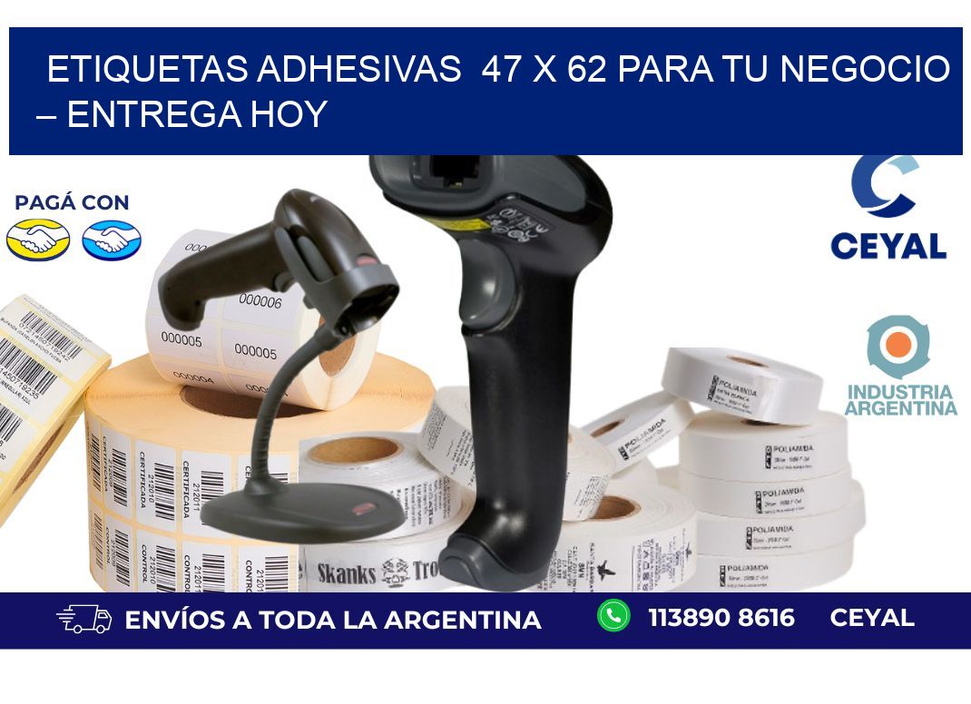 Etiquetas Adhesivas  47 x 62 para Tu Negocio – Entrega Hoy