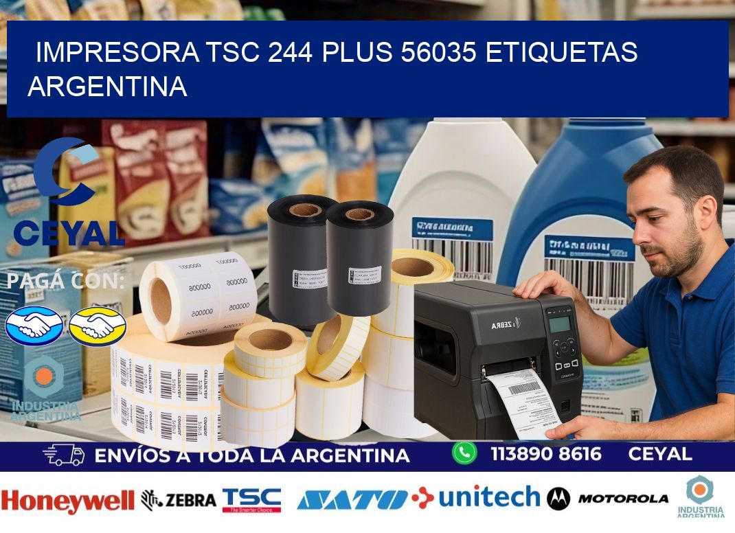 Impresora tsc 244 plus 56035 etiquetas argentina