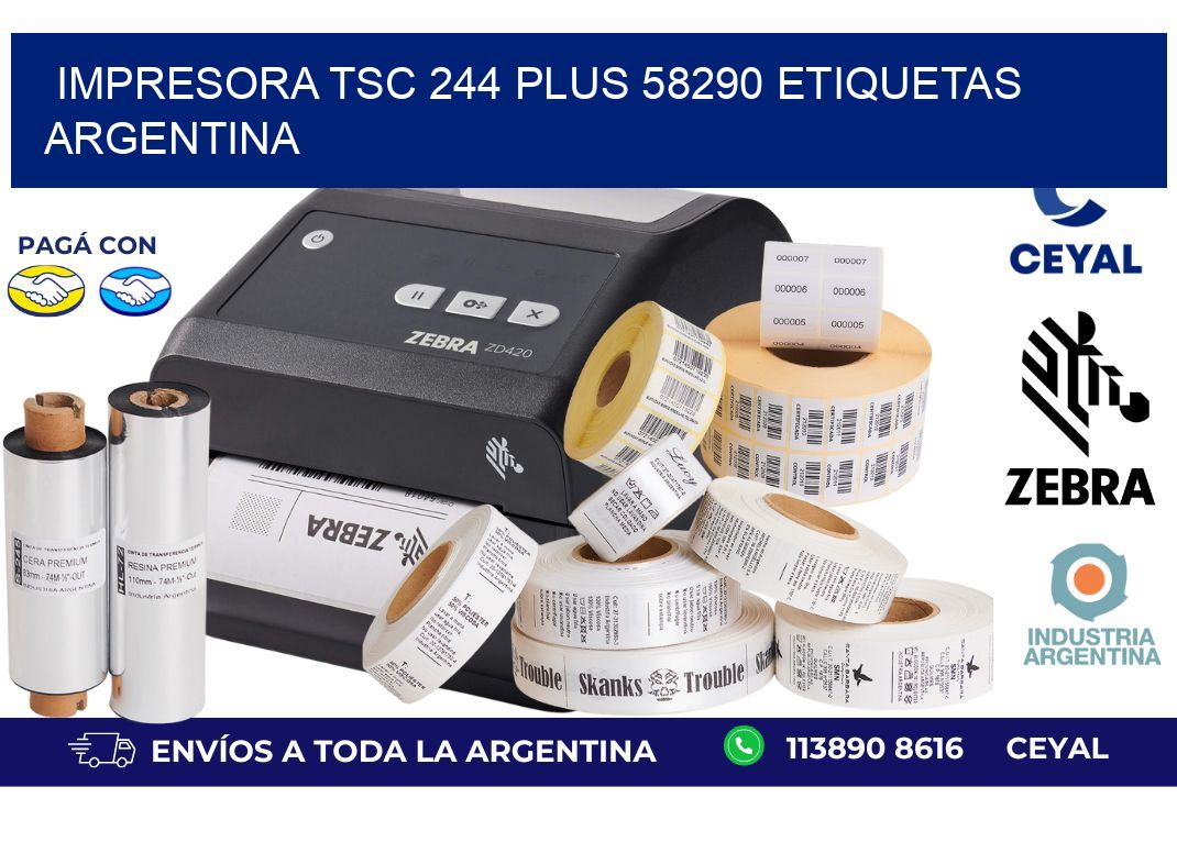 Impresora tsc 244 plus 58290 etiquetas argentina