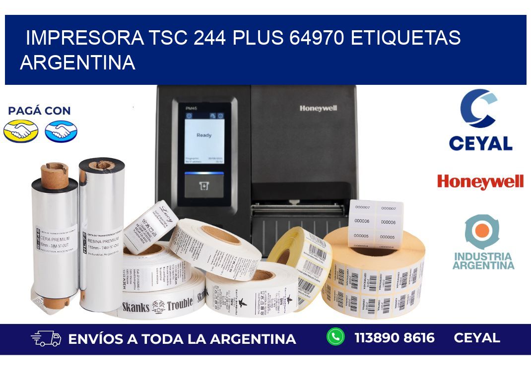 Impresora tsc 244 plus 64970 etiquetas argentina