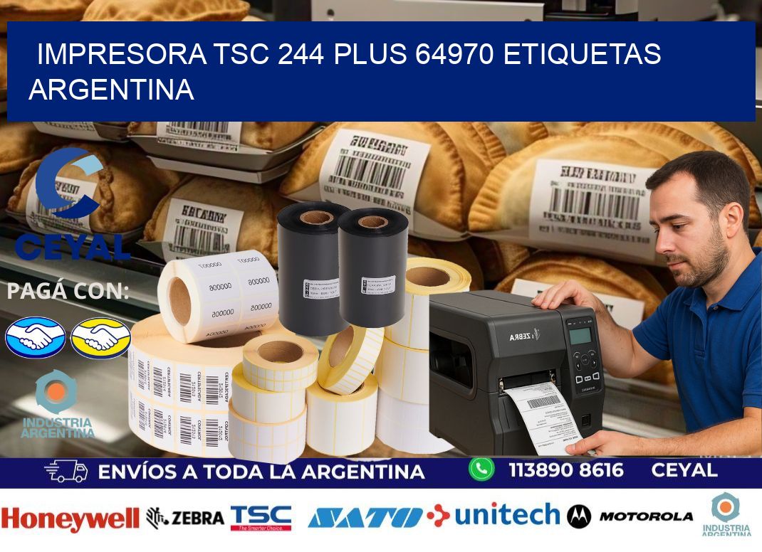 Impresora tsc 244 plus 64970 etiquetas argentina