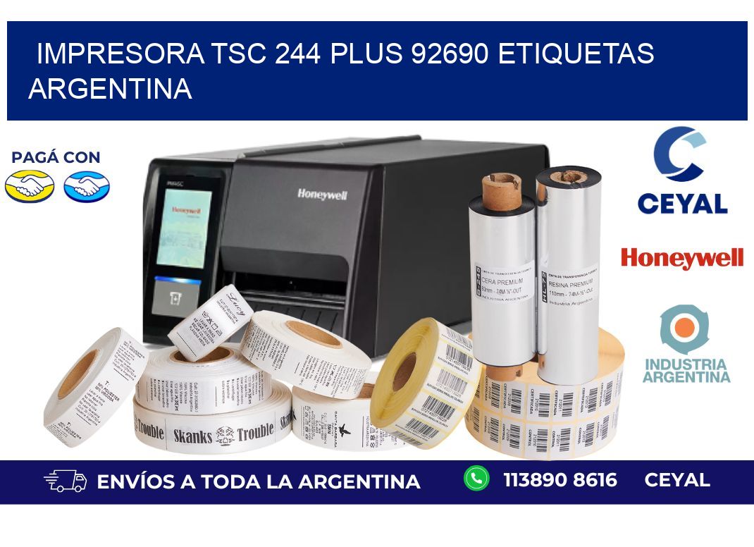 Impresora tsc 244 plus 92690 etiquetas argentina