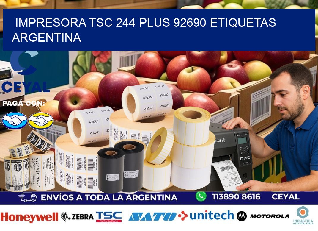 Impresora tsc 244 plus 92690 etiquetas argentina