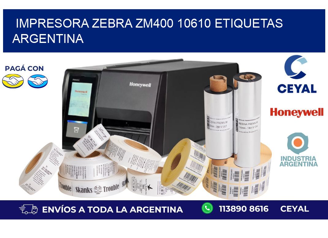 Impresora zebra zm400 10610 etiquetas argentina