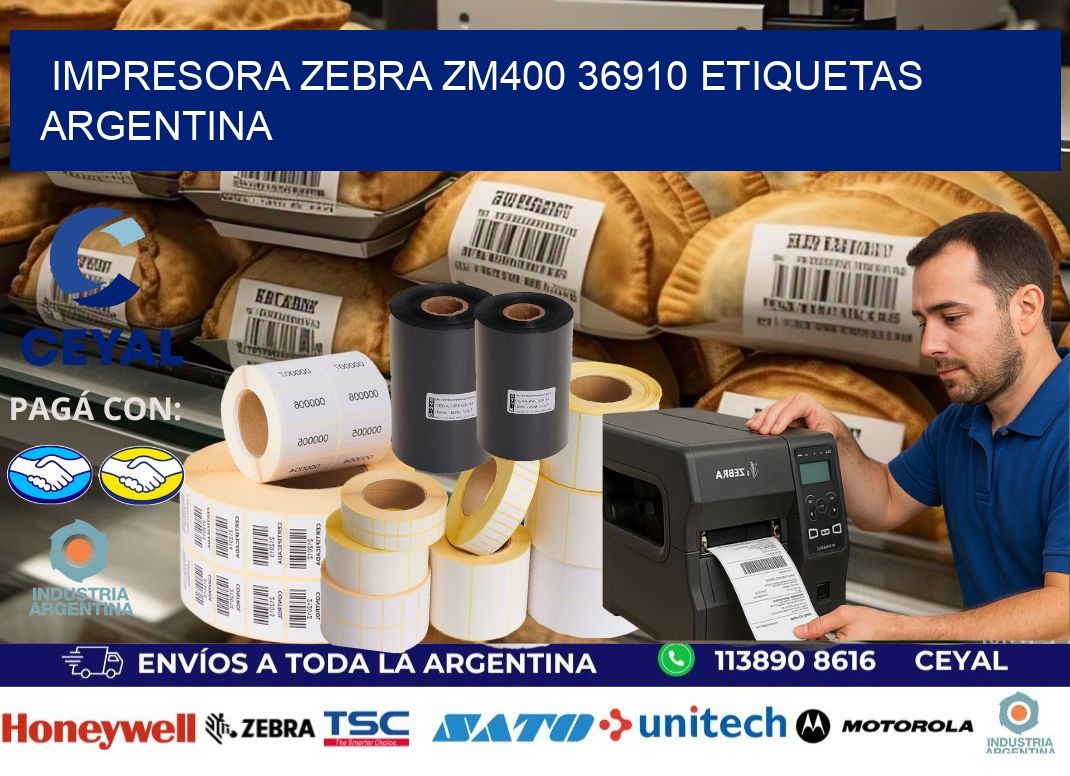 Impresora zebra zm400 36910 etiquetas argentina