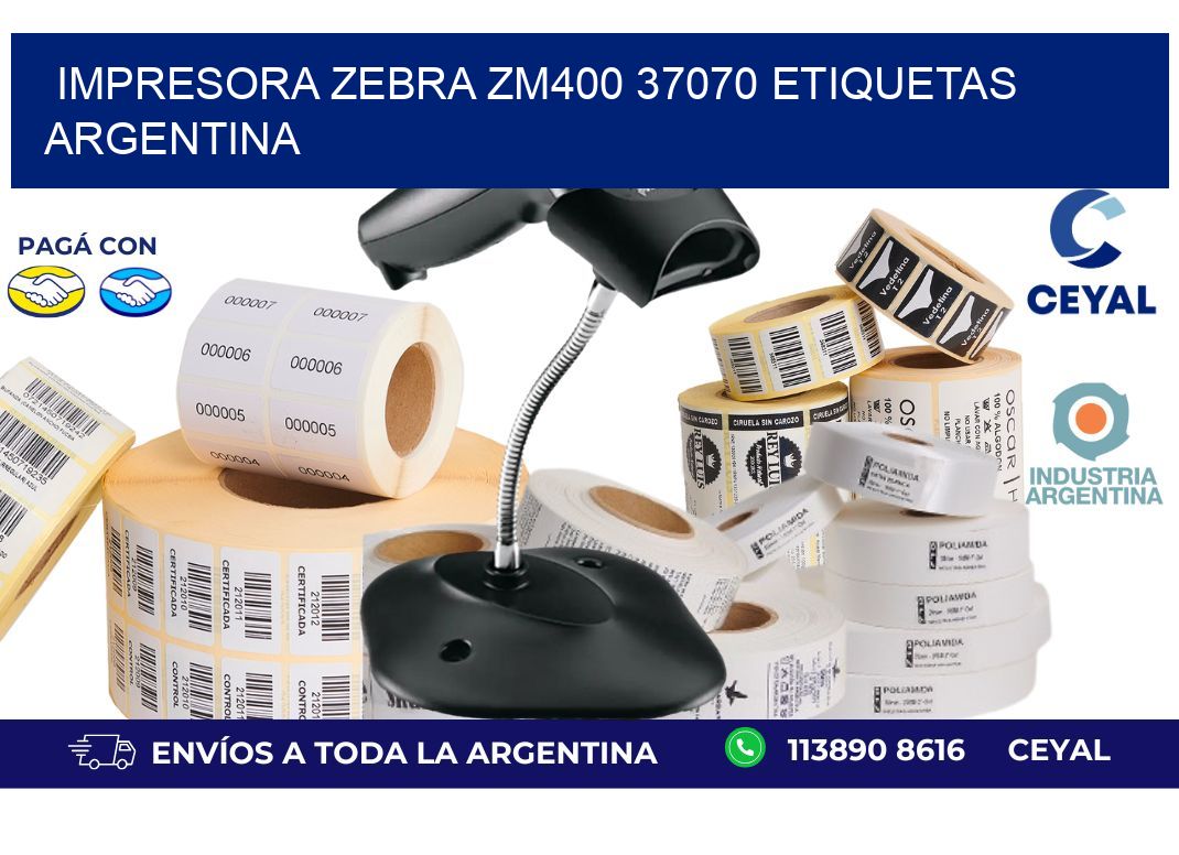 Impresora zebra zm400 37070 etiquetas argentina