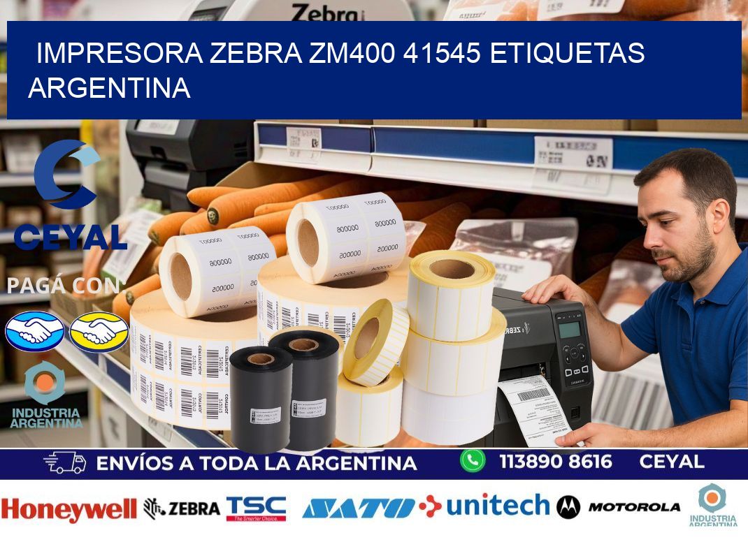 Impresora zebra zm400 41545 etiquetas argentina