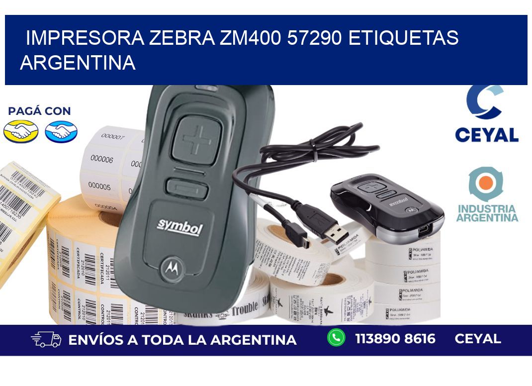 Impresora zebra zm400 57290 etiquetas argentina