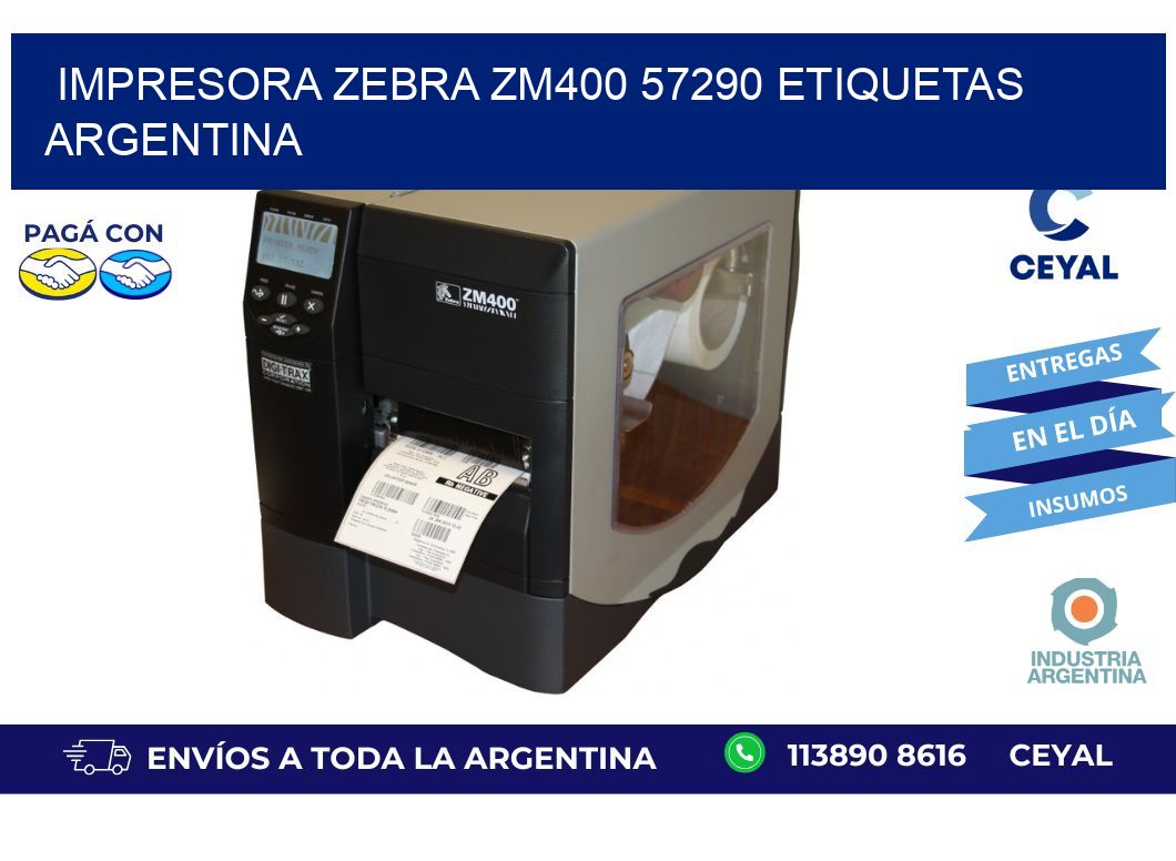 Impresora zebra zm400 57290 etiquetas argentina
