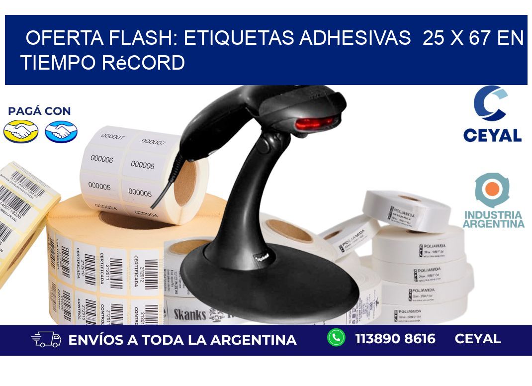 Oferta Flash: Etiquetas Adhesivas  25 x 67 en Tiempo Récord
