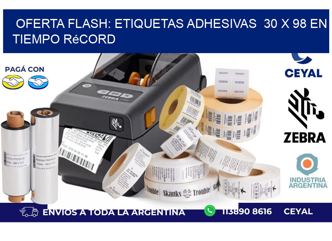 Oferta Flash: Etiquetas Adhesivas  30 x 98 en Tiempo Récord