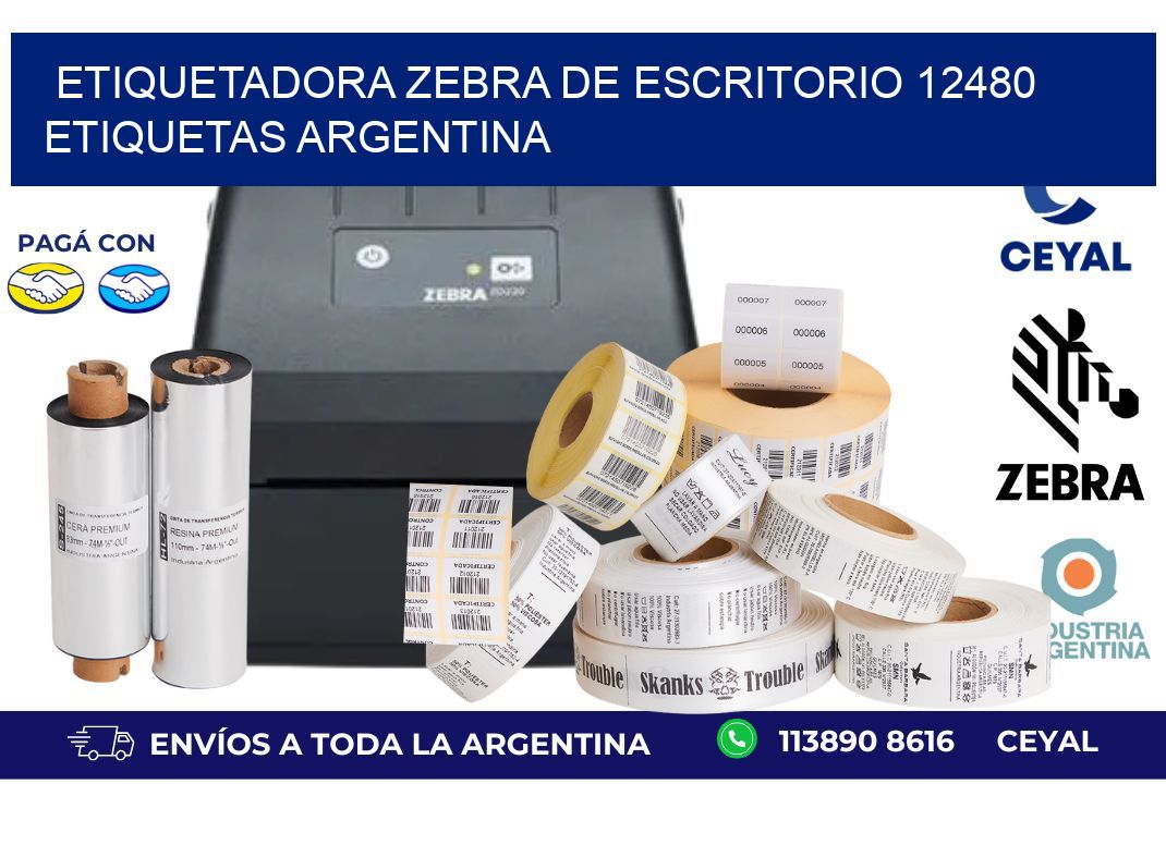 etiquetadora zebra de escritorio 12480 etiquetas argentina