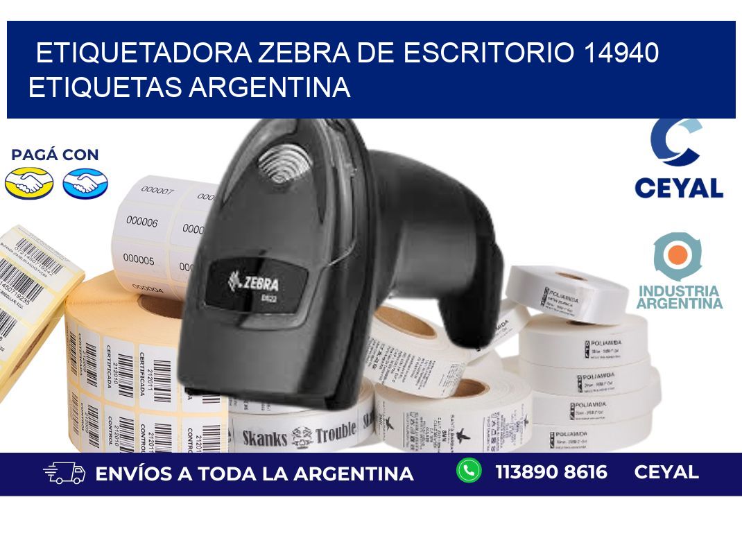 etiquetadora zebra de escritorio 14940 etiquetas argentina