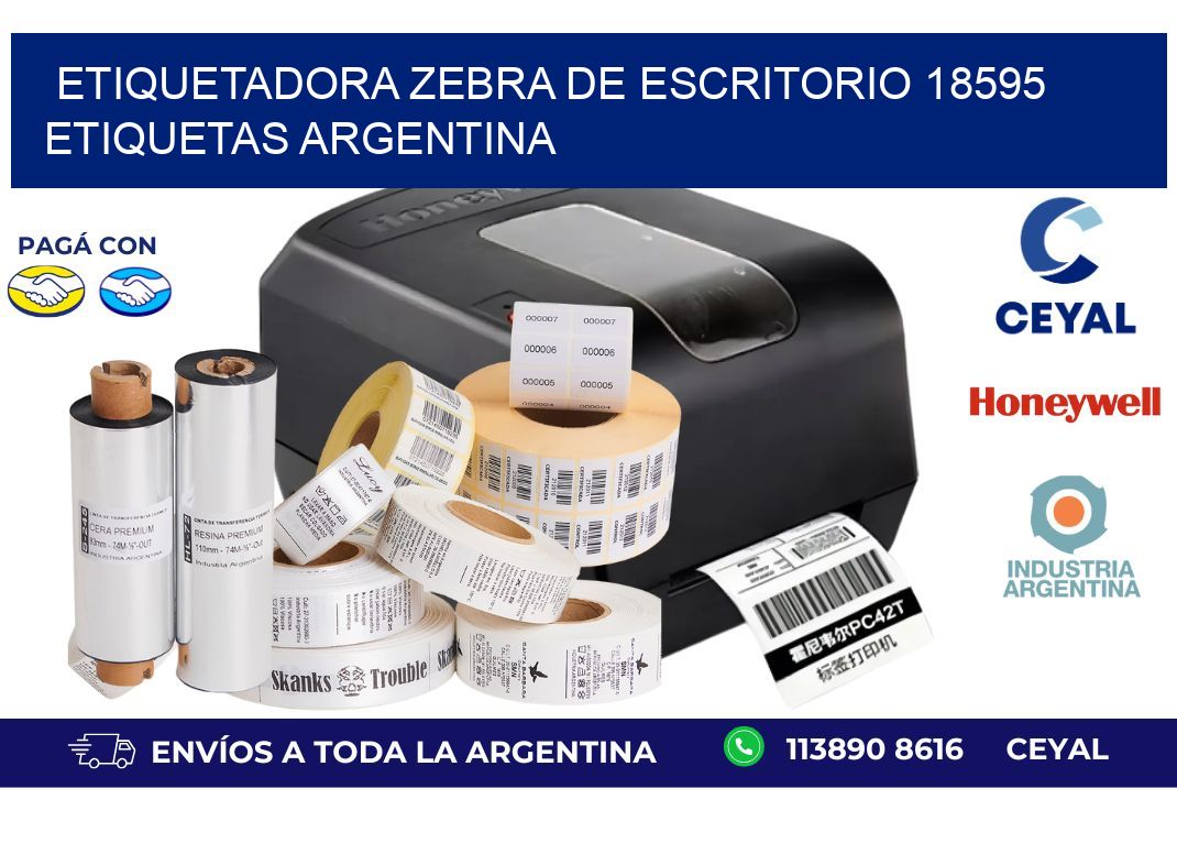 etiquetadora zebra de escritorio 18595 etiquetas argentina