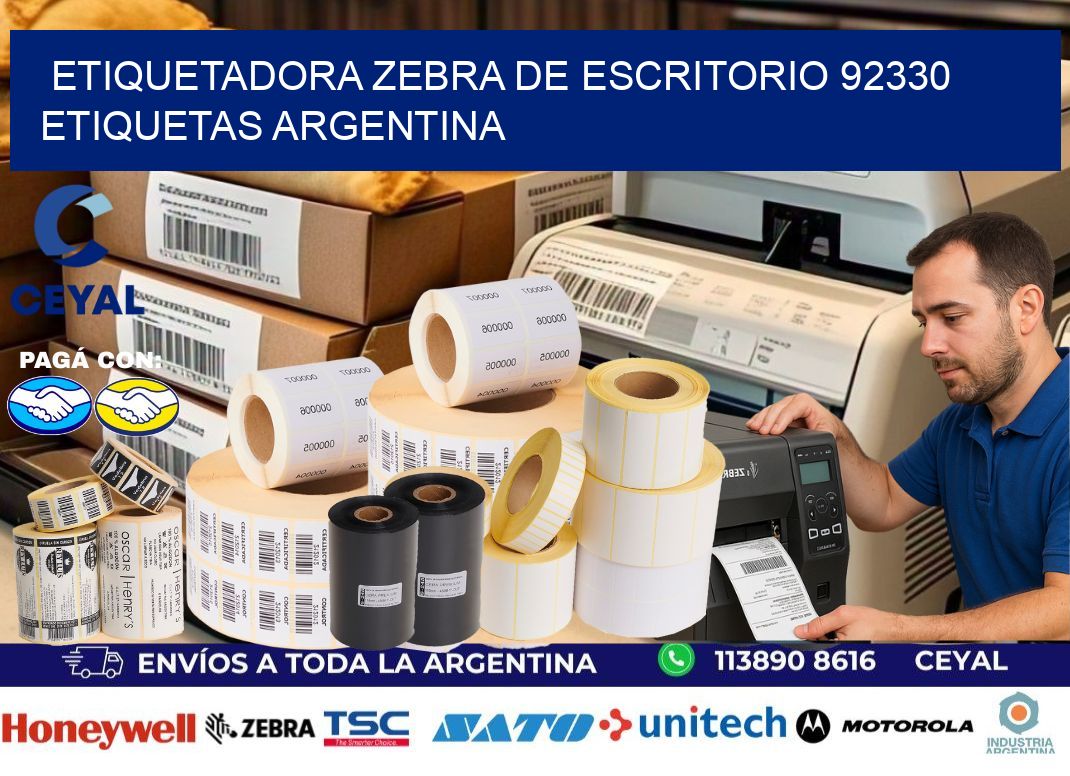 etiquetadora zebra de escritorio 92330 etiquetas argentina