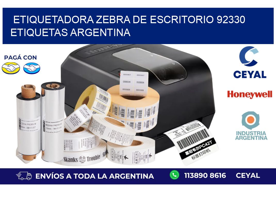 etiquetadora zebra de escritorio 92330 etiquetas argentina