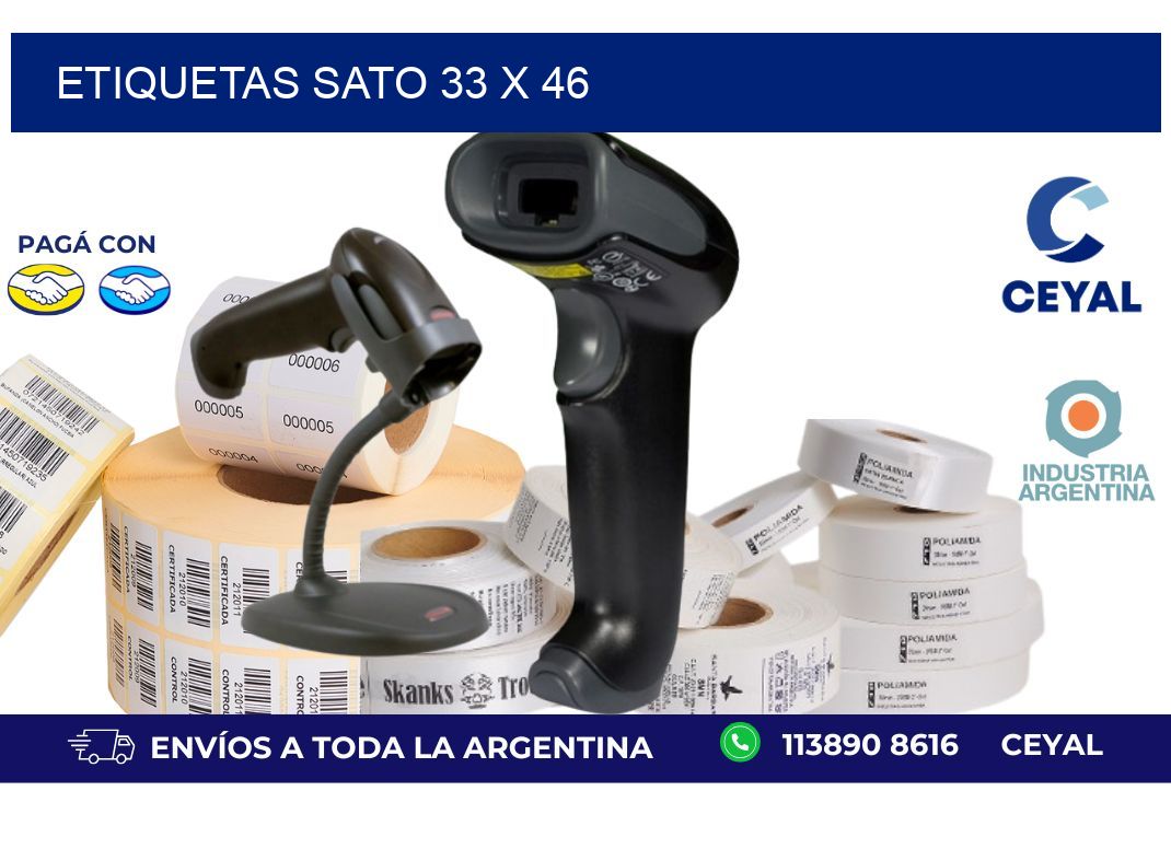 etiquetas sato 33 x 46