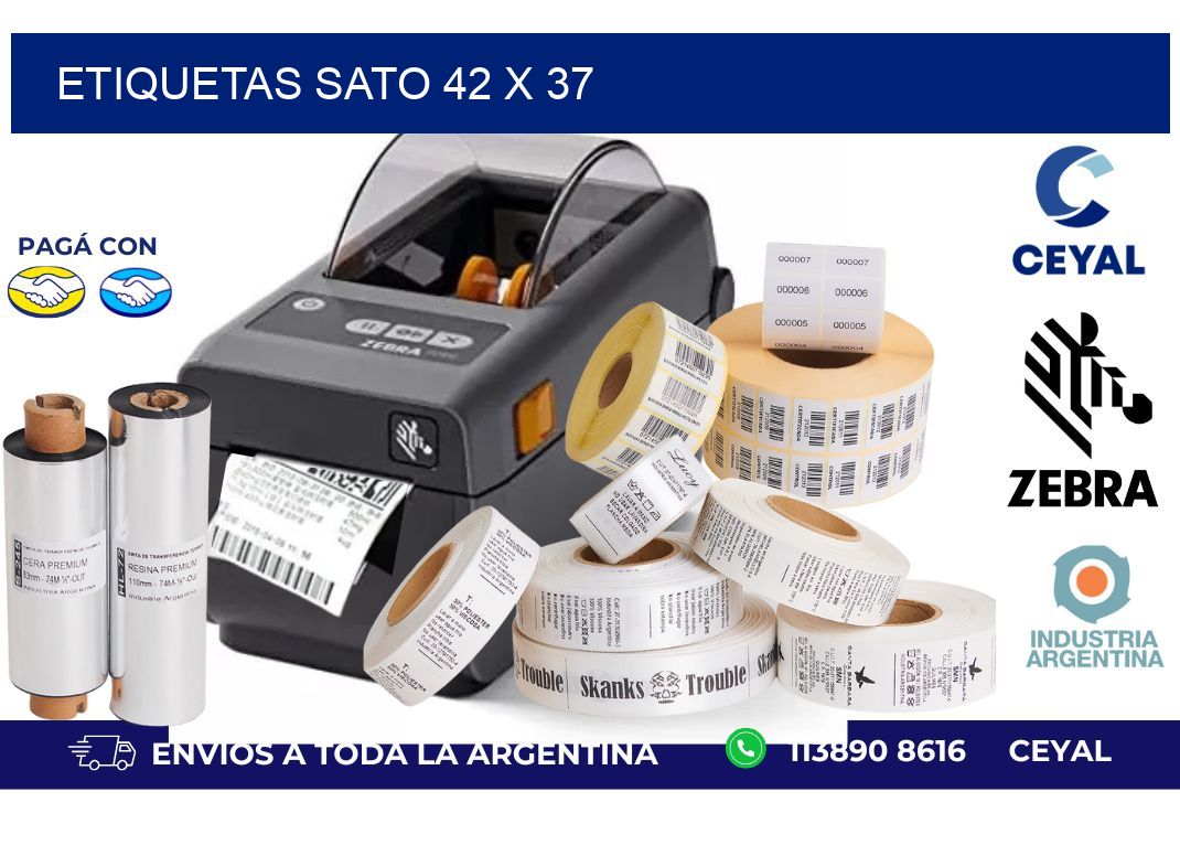 etiquetas sato 42 x 37