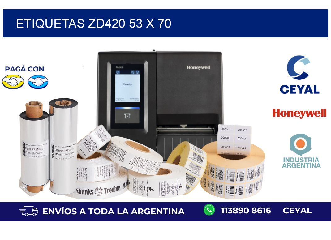 etiquetas zd420 53 x 70