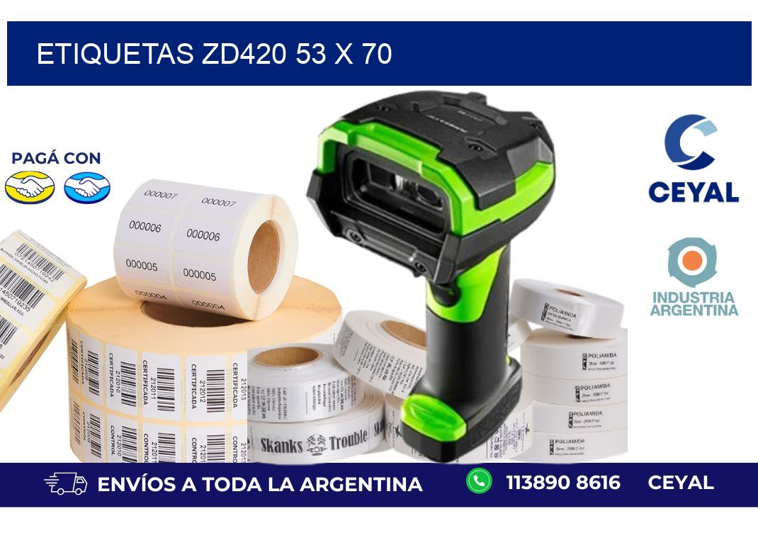 etiquetas zd420 53 x 70
