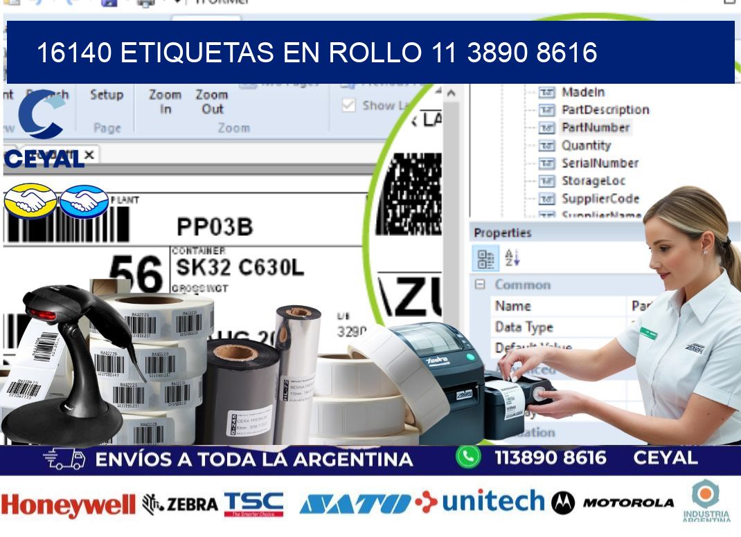 16140 ETIQUETAS EN ROLLO 11 3890 8616