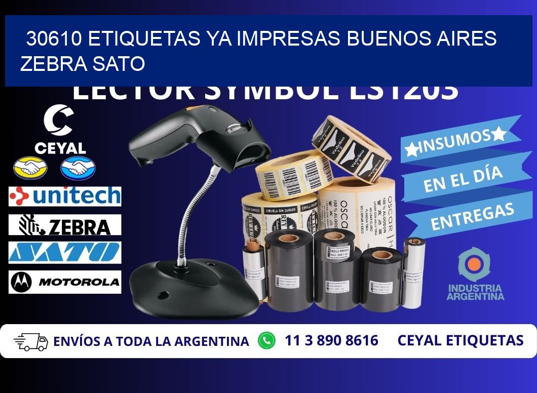 30610 ETIQUETAS YA IMPRESAS BUENOS AIRES ZEBRA SATO
