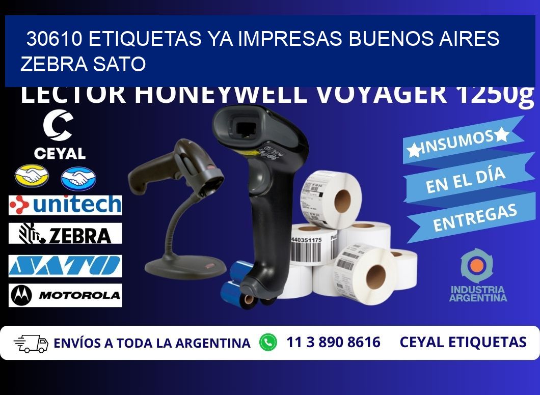 30610 ETIQUETAS YA IMPRESAS BUENOS AIRES ZEBRA SATO