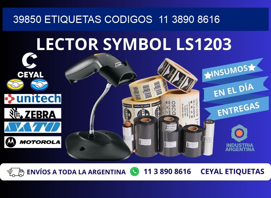 39850 ETIQUETAS CODIGOS  11 3890 8616