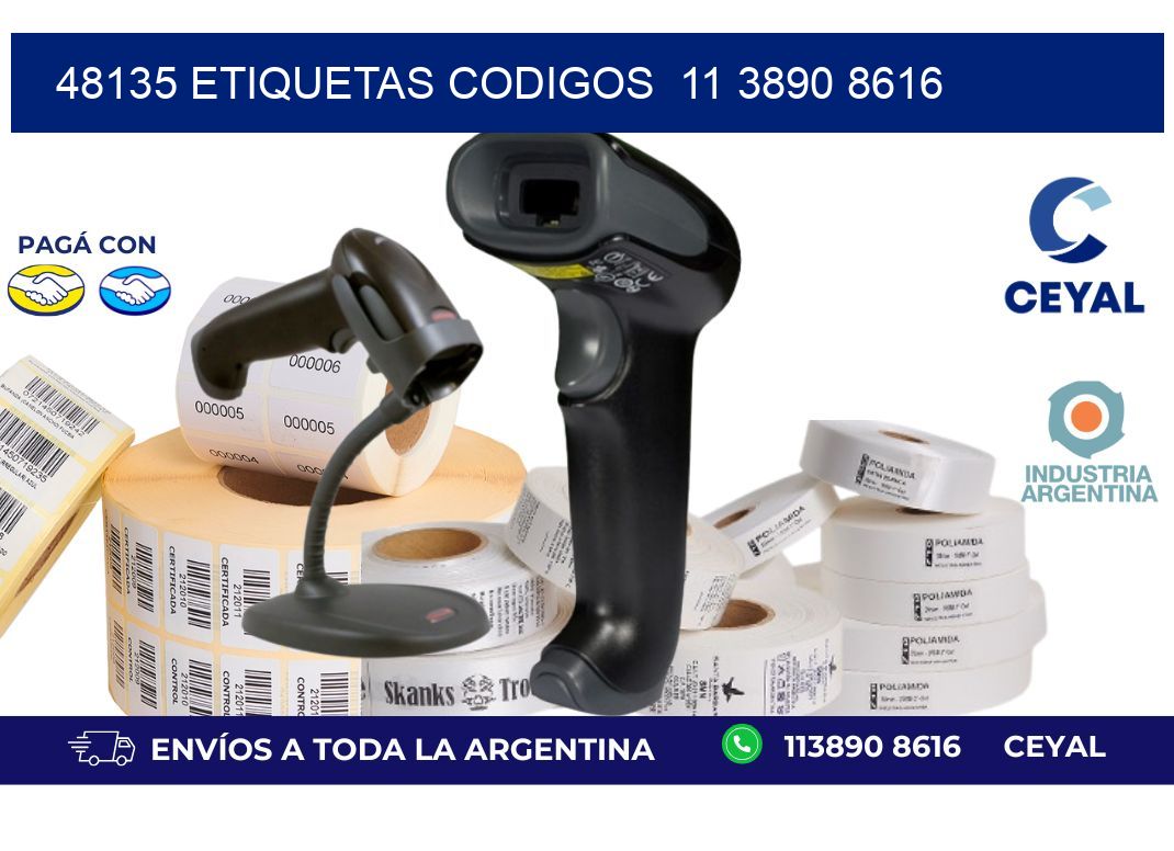 48135 ETIQUETAS CODIGOS  11 3890 8616
