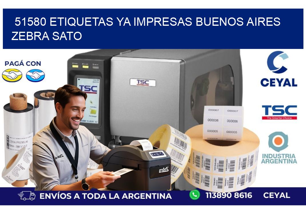 51580 ETIQUETAS YA IMPRESAS BUENOS AIRES ZEBRA SATO
