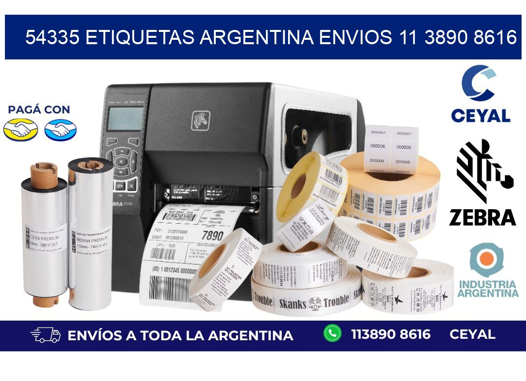 54335 ETIQUETAS ARGENTINA ENVIOS 11 3890 8616