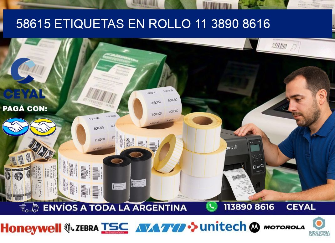 58615 ETIQUETAS EN ROLLO 11 3890 8616