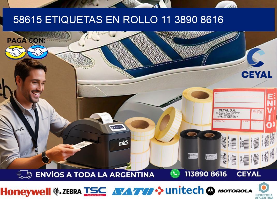 58615 ETIQUETAS EN ROLLO 11 3890 8616