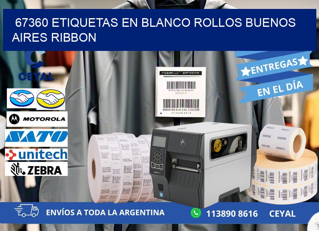 67360 ETIQUETAS EN BLANCO ROLLOS BUENOS AIRES RIBBON