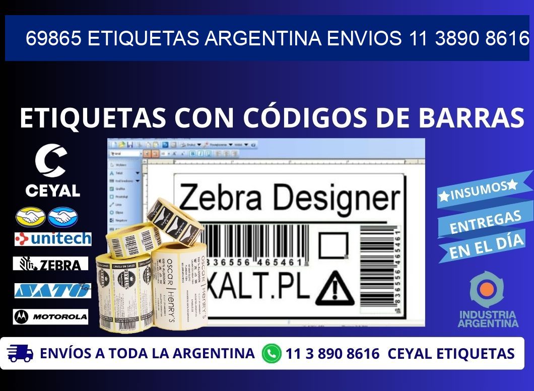 69865 ETIQUETAS ARGENTINA ENVIOS 11 3890 8616