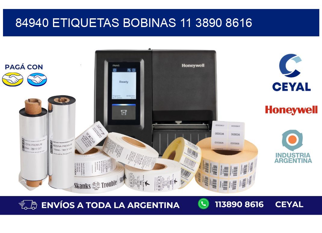 84940 ETIQUETAS BOBINAS 11 3890 8616