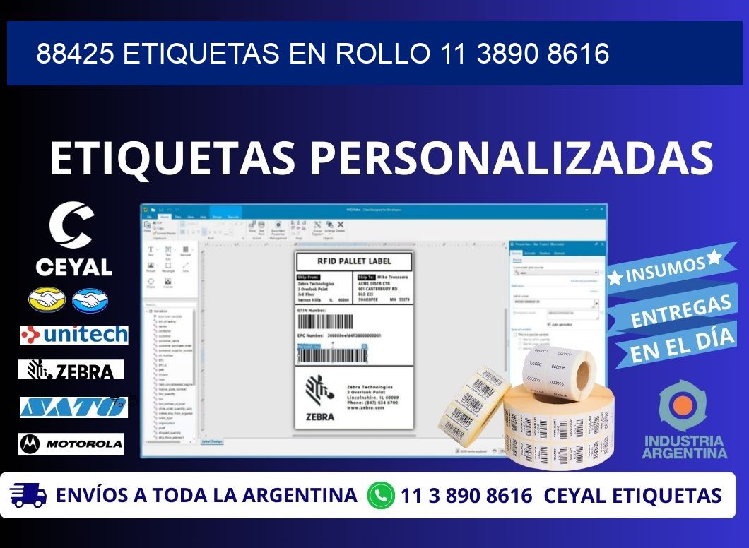 88425 ETIQUETAS EN ROLLO 11 3890 8616
