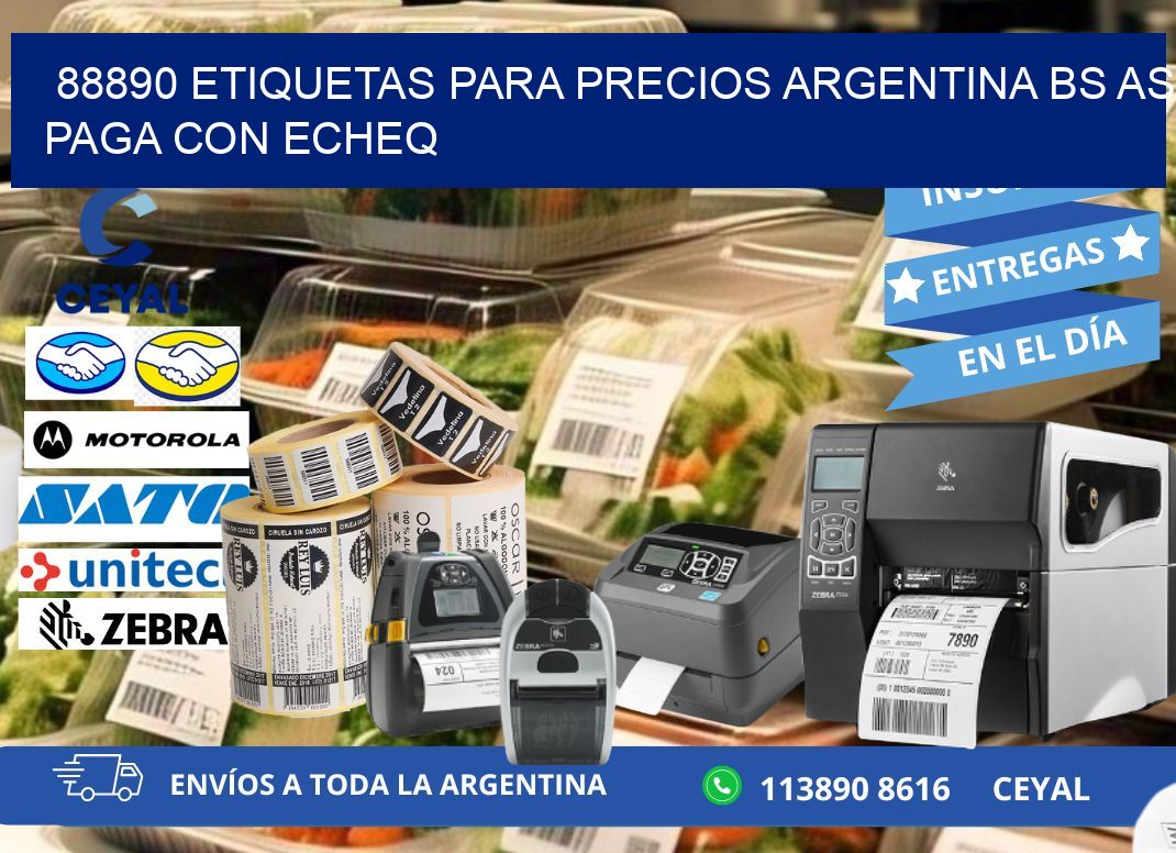 88890 ETIQUETAS PARA PRECIOS ARGENTINA BS AS PAGA CON ECHEQ