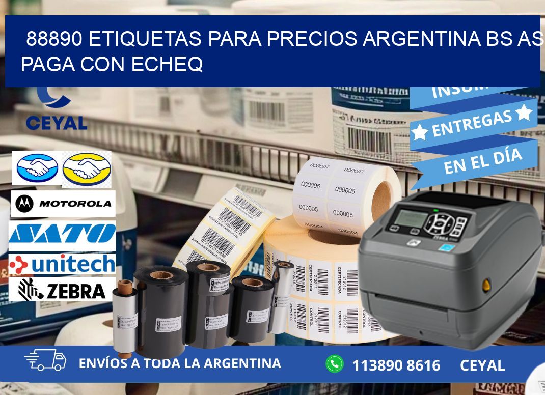 88890 ETIQUETAS PARA PRECIOS ARGENTINA BS AS PAGA CON ECHEQ