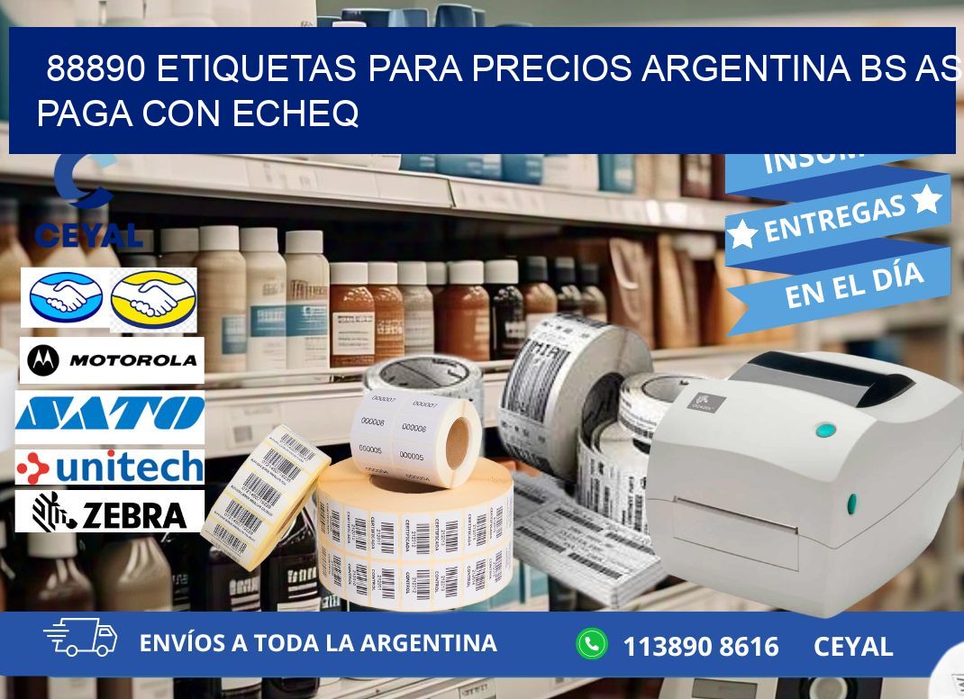 88890 ETIQUETAS PARA PRECIOS ARGENTINA BS AS PAGA CON ECHEQ