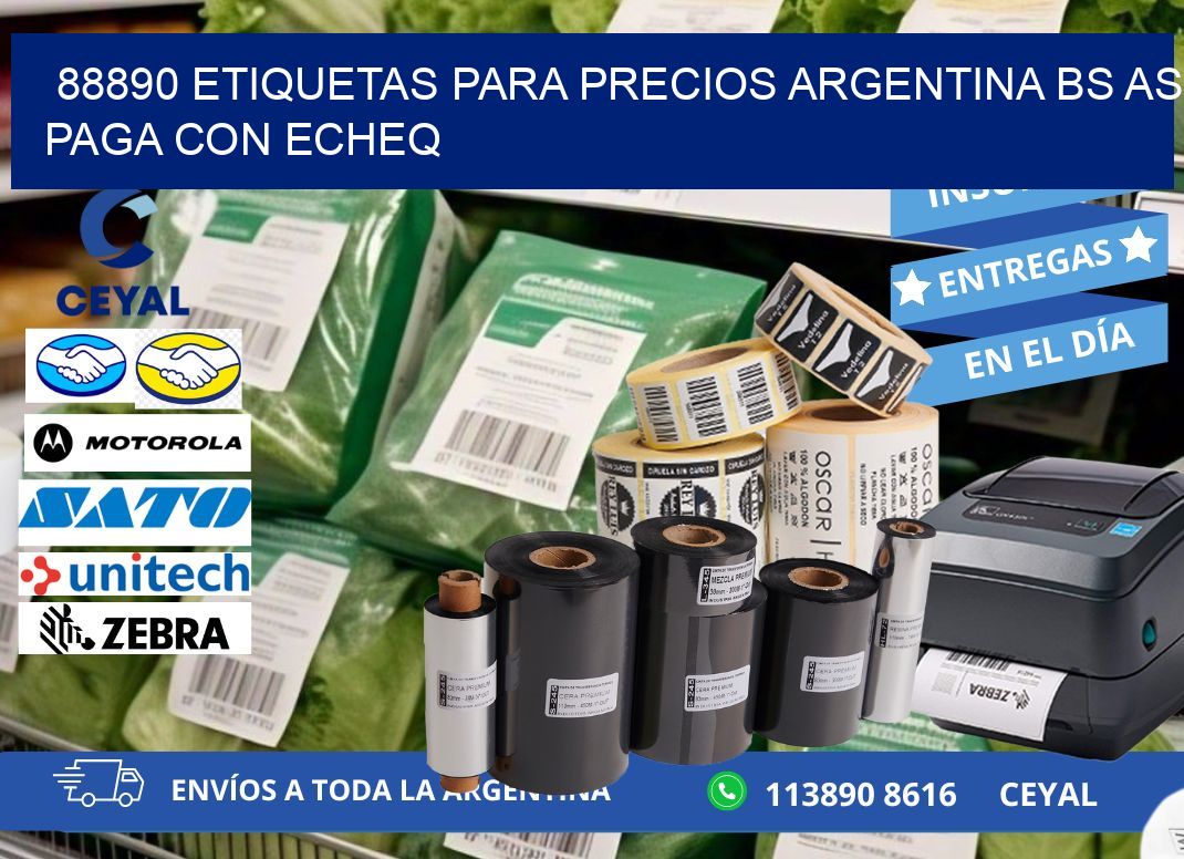 88890 ETIQUETAS PARA PRECIOS ARGENTINA BS AS PAGA CON ECHEQ